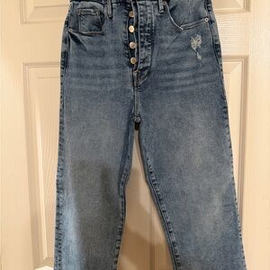 Good American Relaxed Fit Blue Button-Fly Jeans